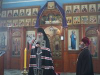 Божественная литургия Преждеосвященных Даров в храме иконы Божией Матери «Достойно есть» на территории ЛИУ-23 г. Урюпинска.